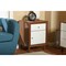 Baxton Studio Harlow Mid-century White and Walnut 1-drawer and 1-door Nightstand 121-6783 - alternate 2